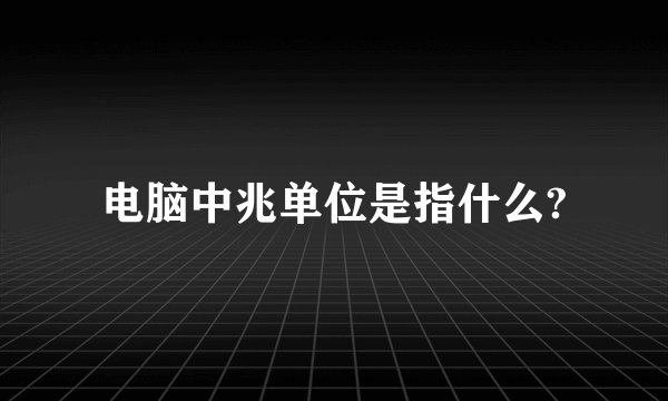 电脑中兆单位是指什么?