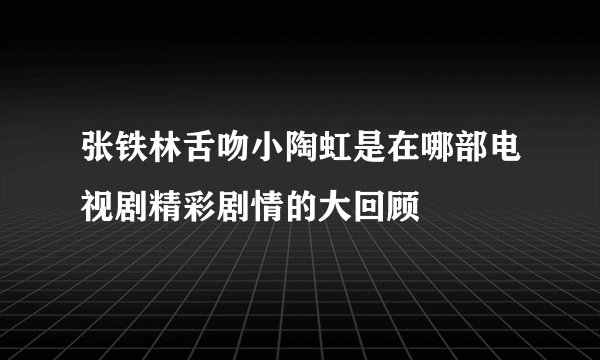 张铁林舌吻小陶虹是在哪部电视剧精彩剧情的大回顾