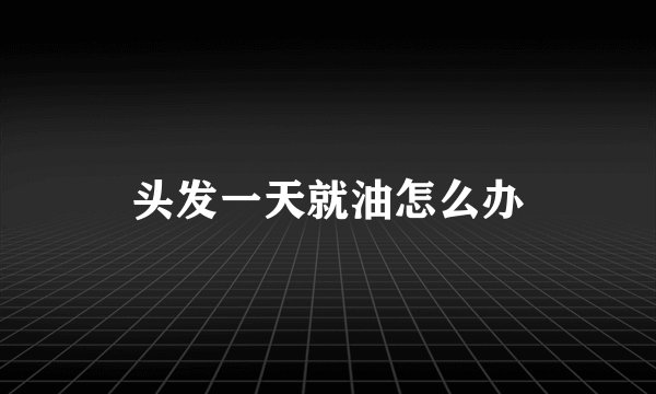 头发一天就油怎么办