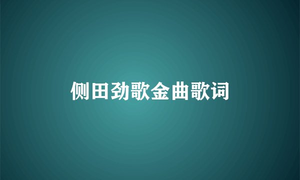 侧田劲歌金曲歌词