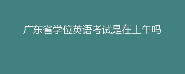 广东省学位英语考试是在上午吗