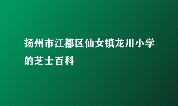 扬州市江都区仙女镇龙川小学的芝士百科