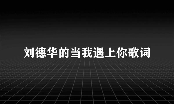 刘德华的当我遇上你歌词
