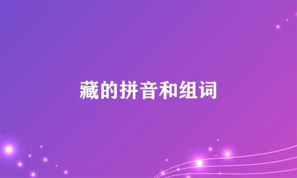 藏的拼音和组词