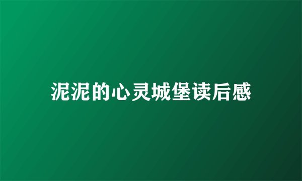 泥泥的心灵城堡读后感