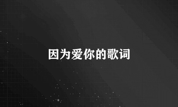 因为爱你的歌词