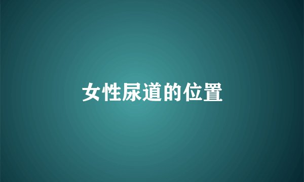 女性尿道的位置