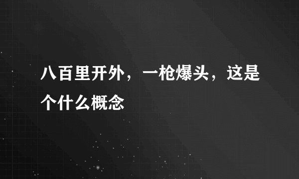 八百里开外，一枪爆头，这是个什么概念