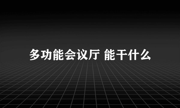 多功能会议厅 能干什么