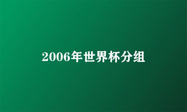 2006年世界杯分组