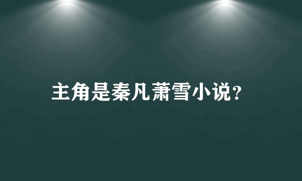 主角是秦凡萧雪小说?