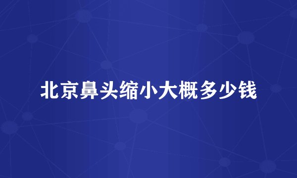 北京鼻头缩小大概多少钱