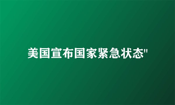 美国宣布国家紧急状态