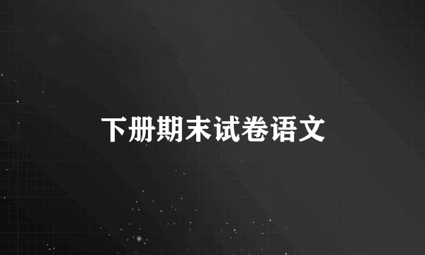 下册期末试卷语文