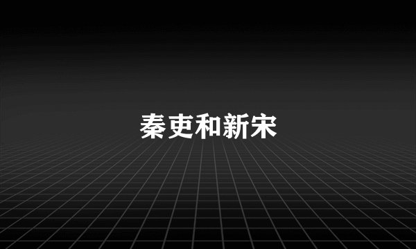 秦吏和新宋