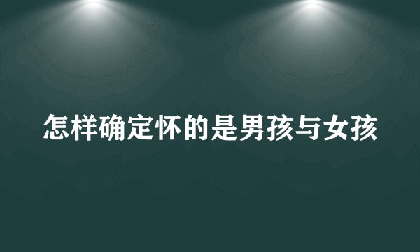 怎样确定怀的是男孩与女孩