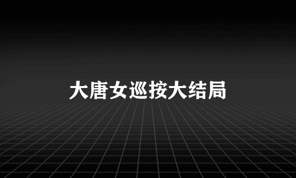 大唐女巡按大结局