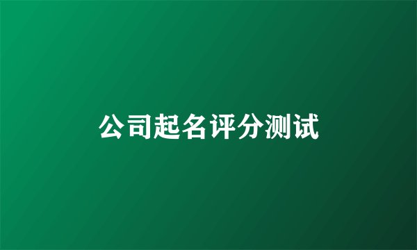 公司起名评分测试