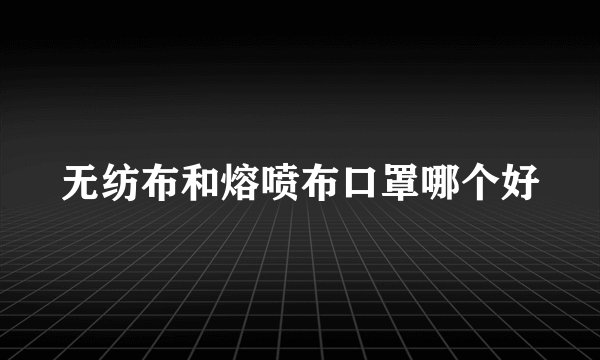 无纺布和熔喷布口罩哪个好