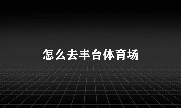 怎么去丰台体育场