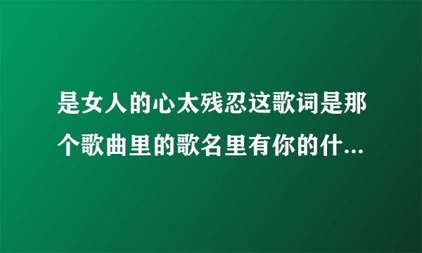 是女人的心太残忍这歌词是那个歌曲里的歌名里有你的什么谎言什么的名字
