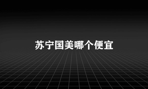 苏宁国美哪个便宜