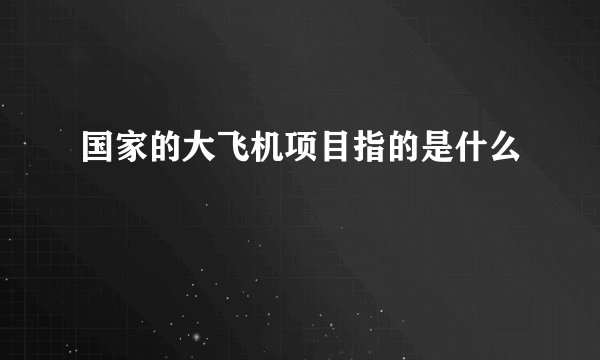 国家的大飞机项目指的是什么