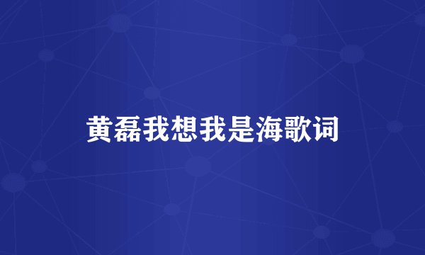 黄磊我想我是海歌词