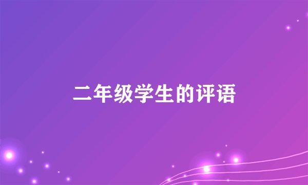 二年级学生的评语