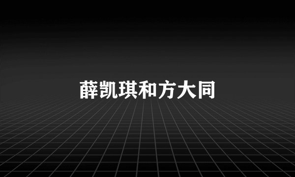 薛凯琪和方大同