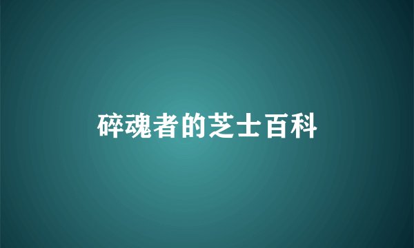 碎魂者的芝士百科