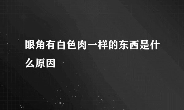 眼角有白色肉一样的东西是什么原因