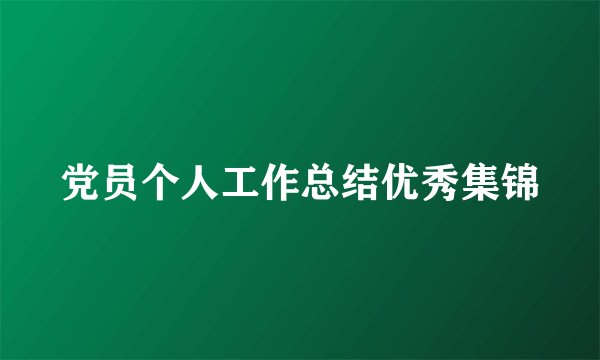 党员个人工作总结优秀集锦
