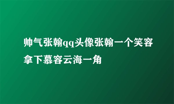 帅气张翰qq头像张翰一个笑容拿下慕容云海一角