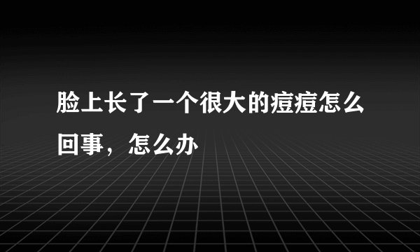 脸上长了一个很大的痘痘怎么回事，怎么办