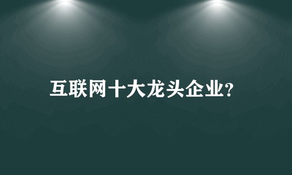 互联网十大龙头企业？