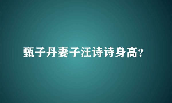 甄子丹妻子汪诗诗身高？