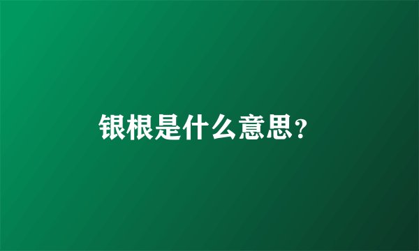 银根是什么意思?