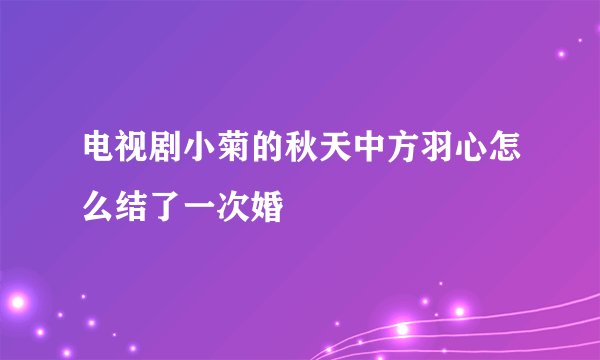 电视剧小菊的秋天中方羽心怎么结了一次婚
