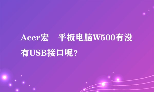 Acer宏碁平板电脑W500有没有USB接口呢？