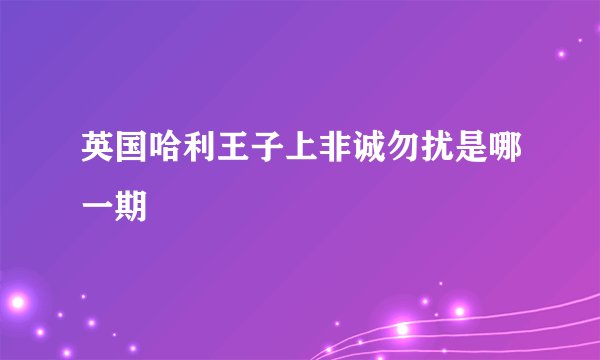英国哈利王子上非诚勿扰是哪一期