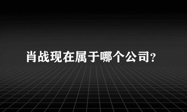 肖战现在属于哪个公司？