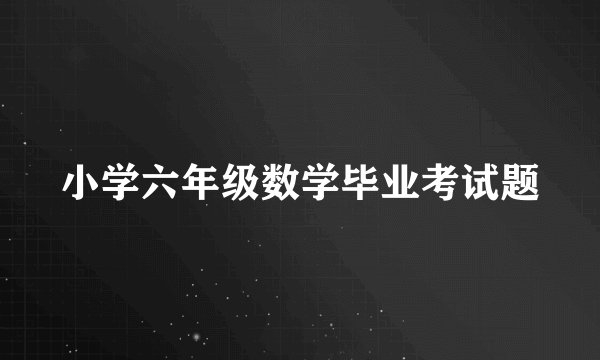 小学六年级数学毕业考试题