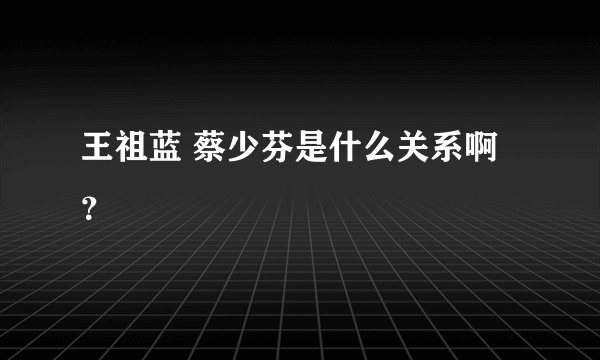 王祖蓝 蔡少芬是什么关系啊？