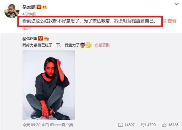 岳云鹏在《极限挑战》节目中失言说张钧甯不红，对此你的看法是什么？