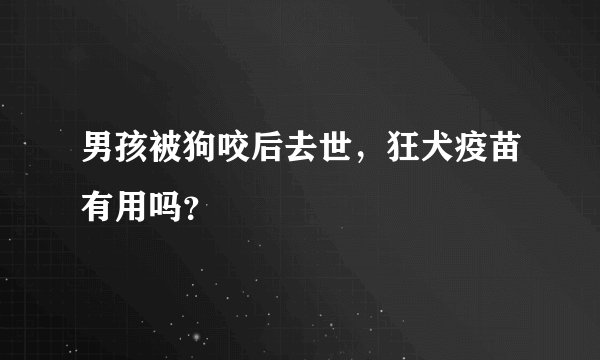 男孩被狗咬后去世,狂犬疫苗有用吗?