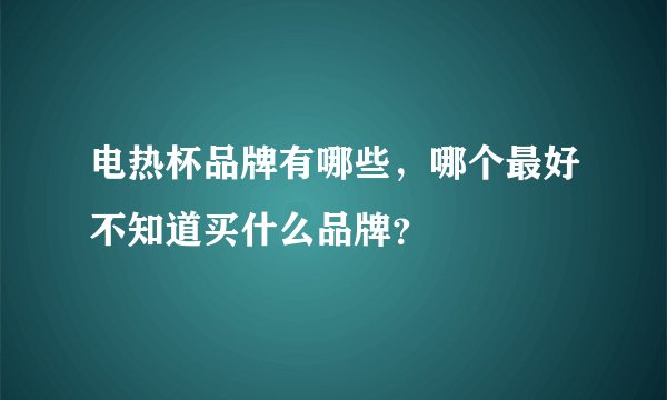 电热杯品牌有哪些，哪个最好不知道买什么品牌？