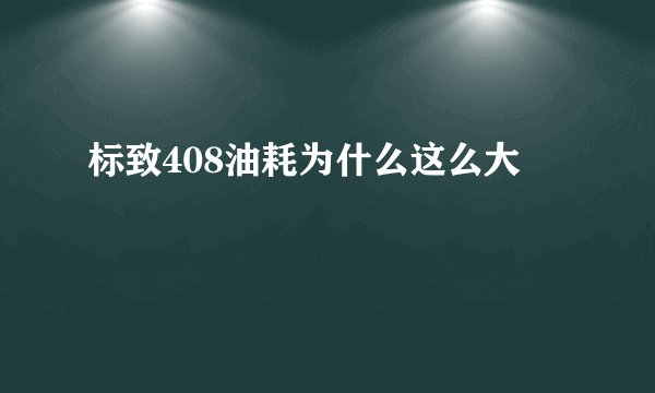 标致408油耗为什么这么大
