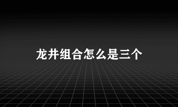 龙井组合怎么是三个