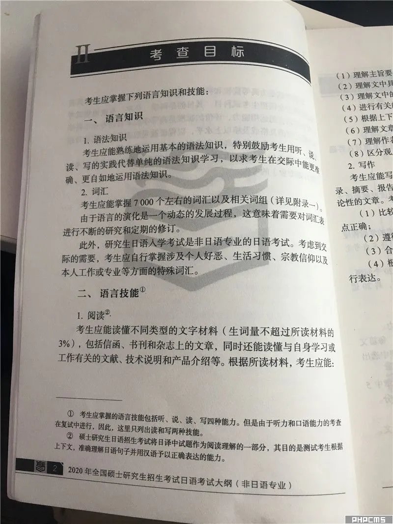 2020考研大纲:公共日语大纲原文
